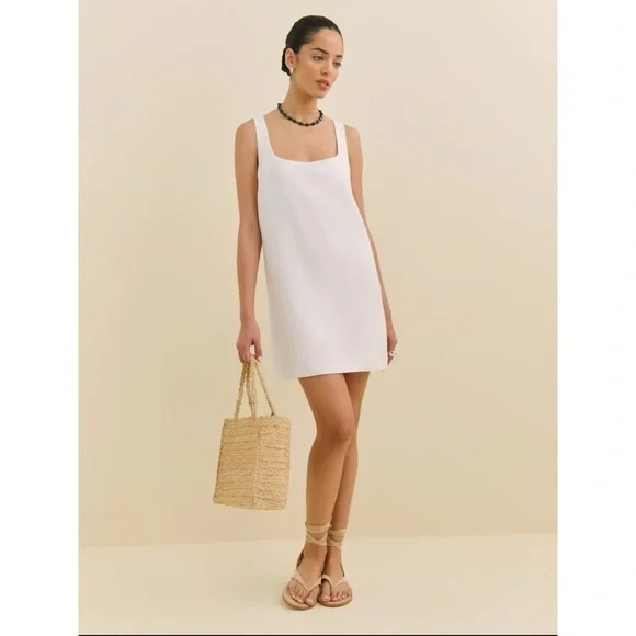 NWT Reformation Hamley Linen Mini Dress White 2 - Picture 16 of 16